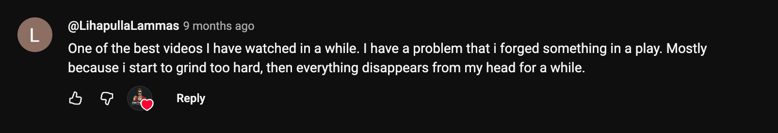 YouTube comment: One of the best videos I have watched in a while